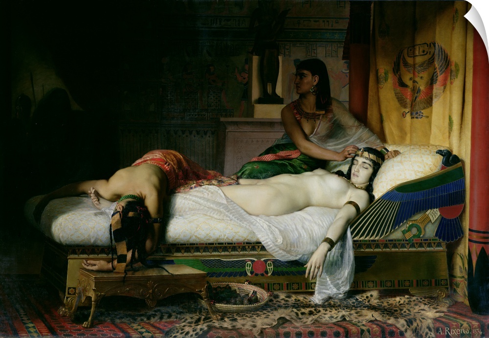 XIR26262 Death of Cleopatra, 1874 (oil on canvas)  by Rixens, Jean-Andre (1846-1924); 200x290 cm; Musee des Augustins, Tou...