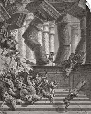 Death of Samson, Judges 26:28-30, illustration