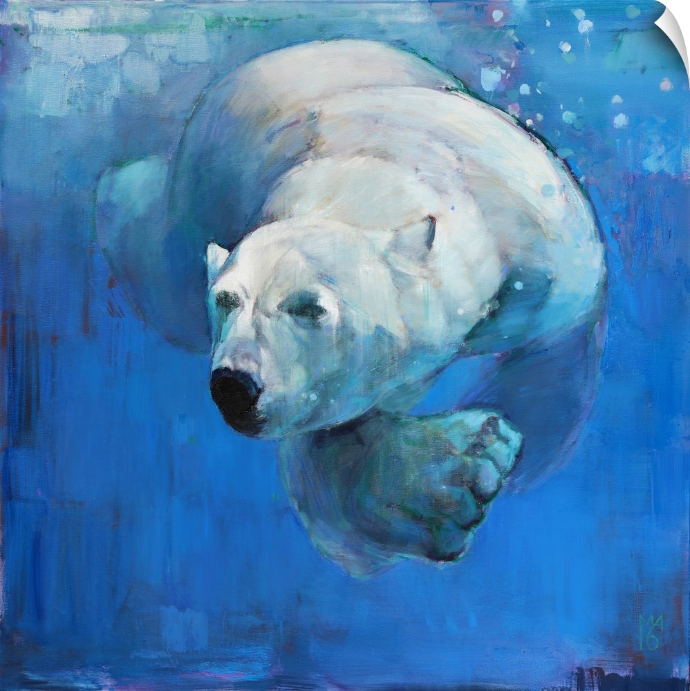 Deep Blue, 2016, originally oil on canvas.