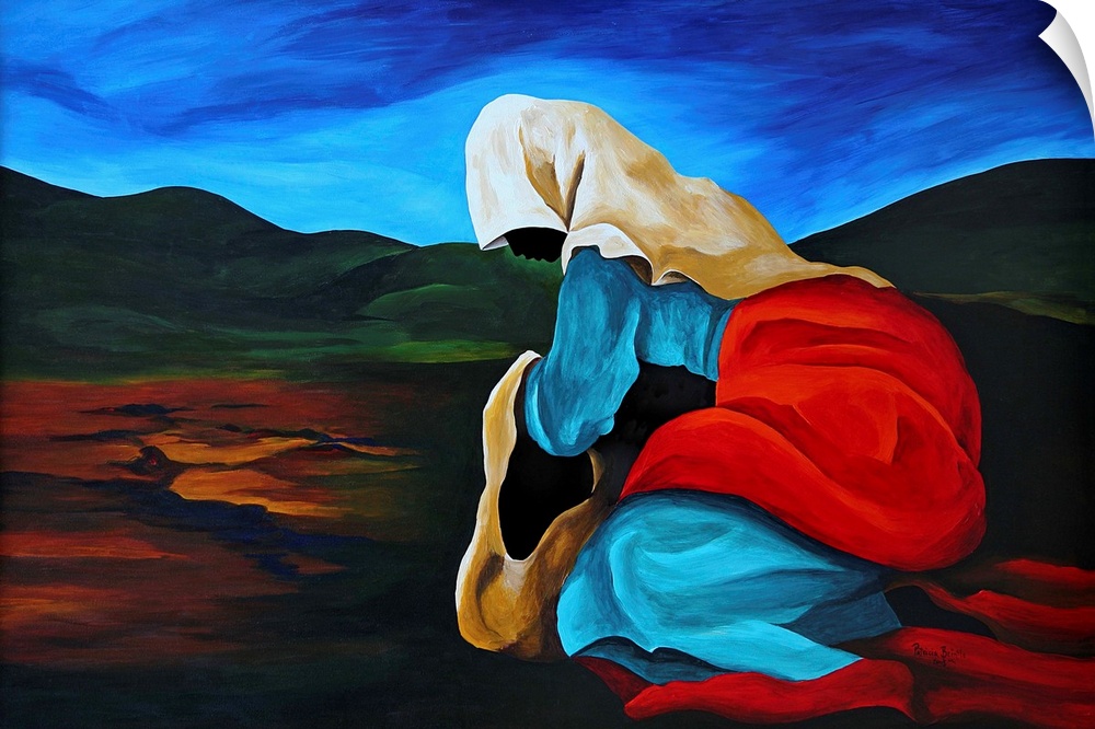 Contemporary portrait of a Haitian woman wearing a headscarf and doing the washing.