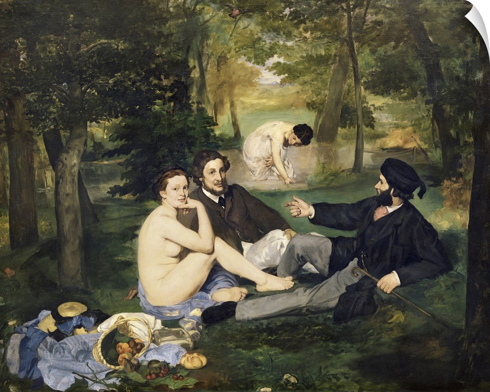 XIR2310 Dejeuner sur l'Herbe, 1863 (oil on canvas) (see also 65761)  by Manet, Edouard (1832-83); 208x264 cm; Musee d'Orsa...