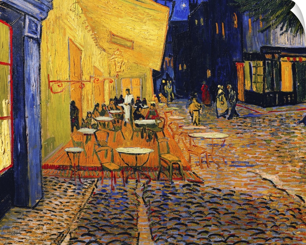 Detail of Cafe Terrace, Place du Forum, Arles, 1888. Originally oil on canvas.