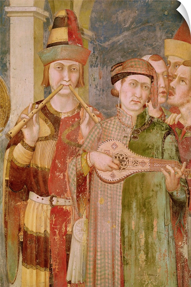 detail of scene depicting St. Martin being dubbed a knight by Emperor Constantinius II (337-361);