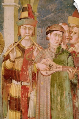 Detail of musicians from the Life of St. Martin, c.1326