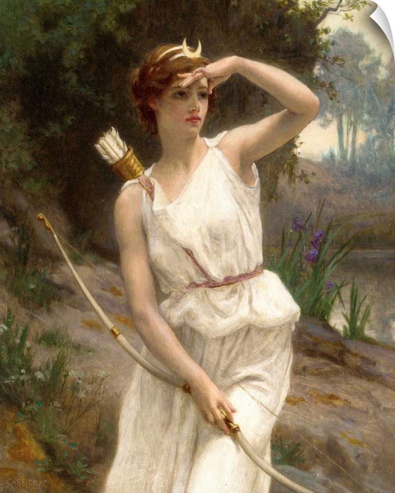 Diana, The Huntress (originally oil on canvas) by Seignac, Guillaume (1870-1924)