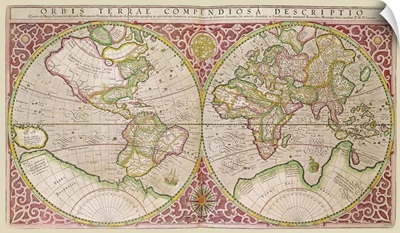 Double Hemisphere World Map, 1587