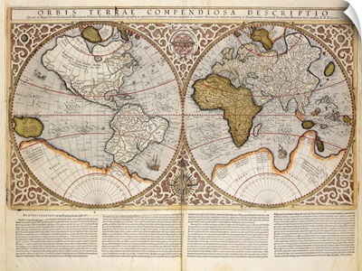 Double Hemisphere World Map, 1587