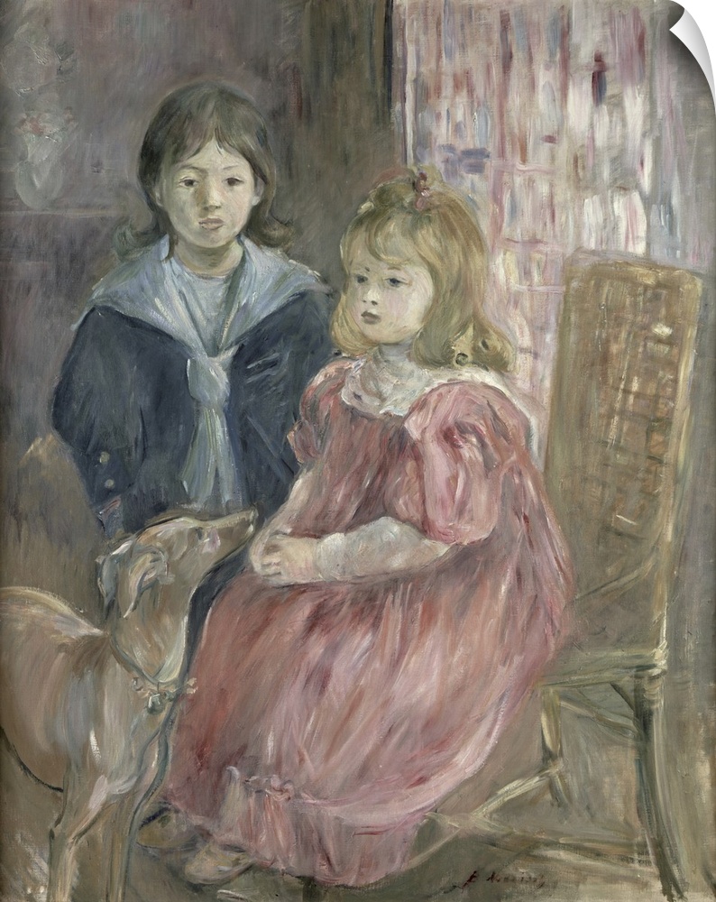 Double portrait of Charley and Jeannie Thomas, children of the artist's cousin, Gabriel Thomas, 1894. Originally oil on ca...