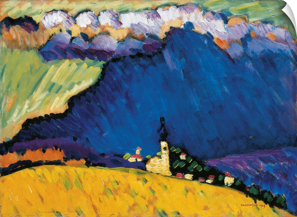 Dunaberg, 1909 (originally oil on board) by Kandinsky, Wassily (1866-1944)