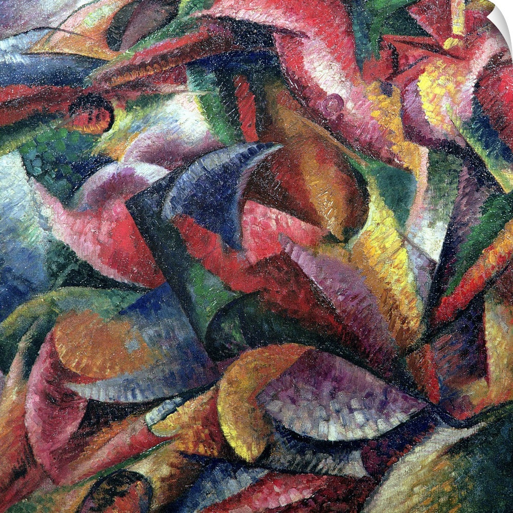 PWI200224 Dynamism of the Body, 1913 (oil on canvas) by Boccioni, Umberto (1882-1916); 100x100 cm; Civica Galleria d'Arte ...