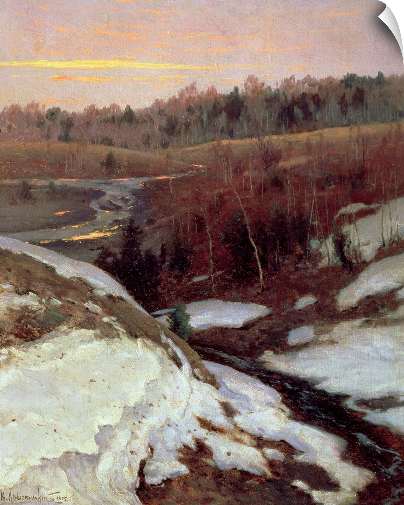 BAL137572 Early Spring, 1905 (oil on canvas) by Kryzhitsky, Konstantin Yakovlevich (1858-1911); 53.5x44.5 cm; Tretyakov Ga...