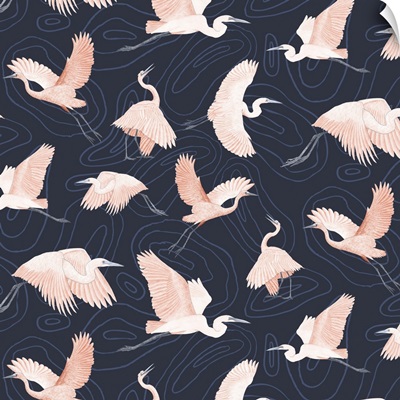 Egrets Pattern I, 2022