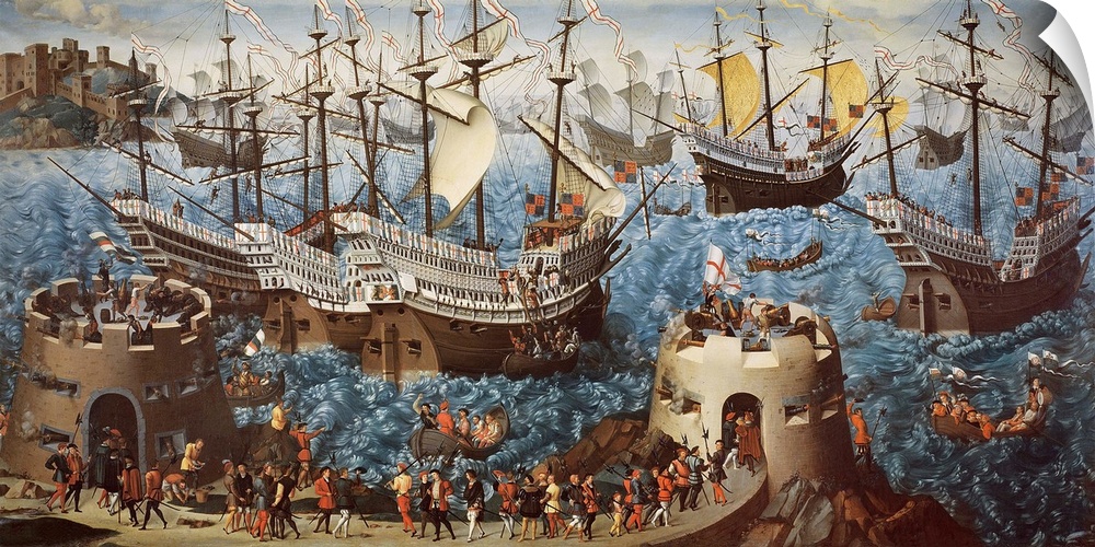 XIR148771 Embarkation of Henry VIII (1491-1547) on Board the Henry Grace a Dieu in 1520, copied from a painting by Vincent...