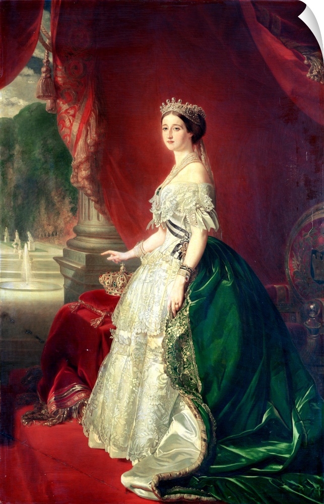 XIR75383 Empress Eugenie of France (1826-1920) wife of Napoleon Bonaparte III (1808-73) (oil on canvas); by Winterhalter, ...