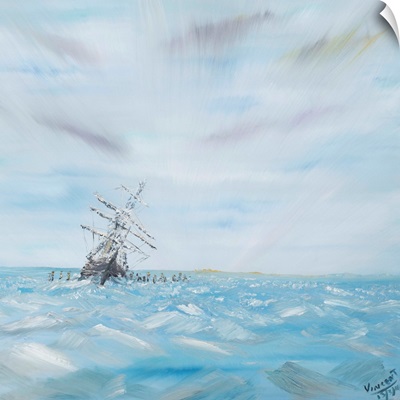 Endurance trapped/ Antarctic Ice. Painted Live, Exhibition Launch, 2014
