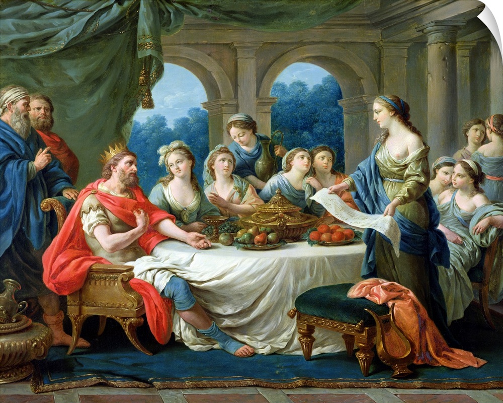 Esther and Ahasuerus, c.1775-80 (originally oil on canvas)  by Langrenee, Francois (1724-1805).