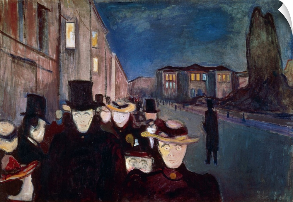 Evening on Karl Johan, 1892 (originally oil on canvas) by Munch, Edvard (1863-1944)