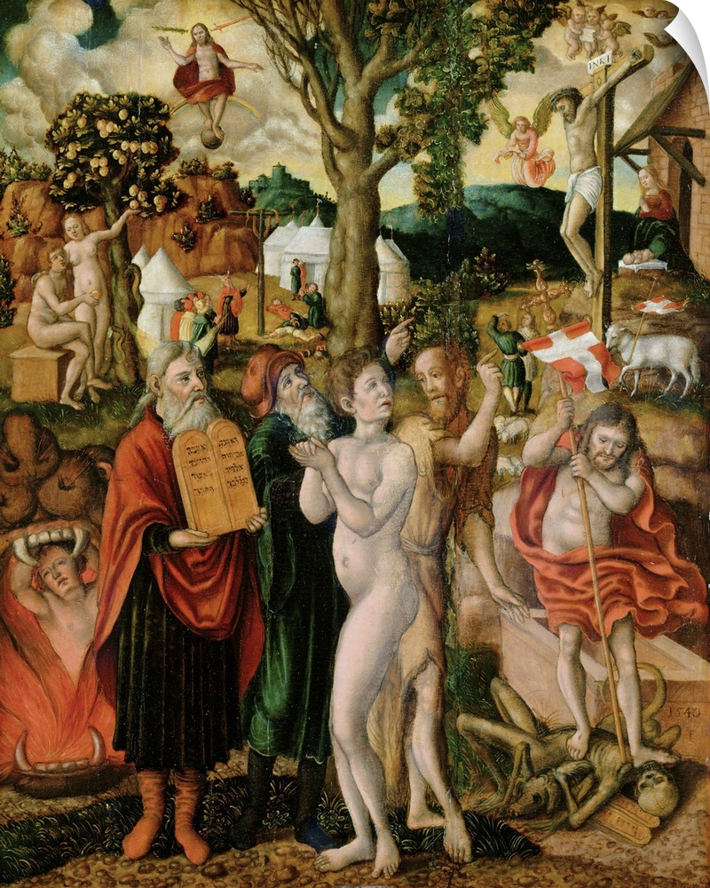 XKH151042 Fall and Redemption, 1540 (oil on panel) by Timmermann, Franz (fl.1538-43)