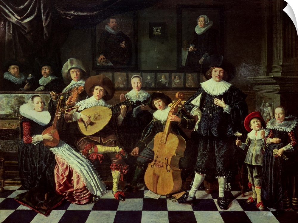 BAL26118 Family Making Music (oil on panel); by Molenaer, Jan Miense (1610-68); On loan to the Frans Hals Museum, Haarlem,...