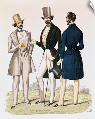Fashion plate depicting male clothing, published by 'La Fashion', 1841