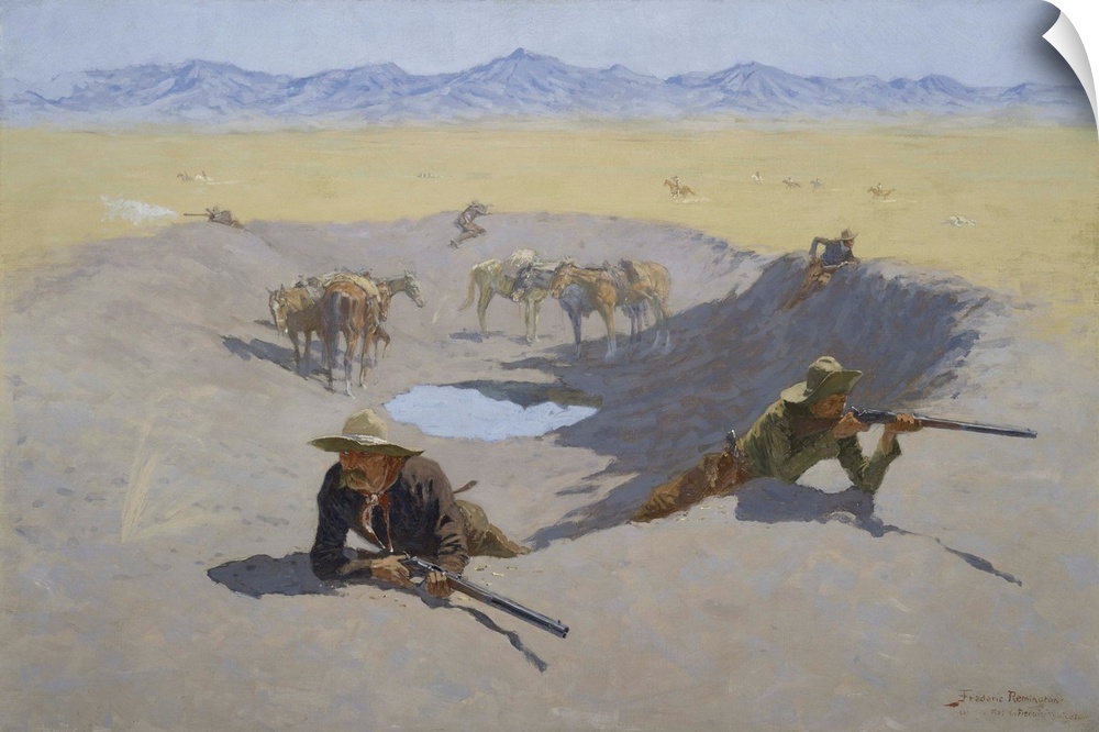 Fight For The Waterhole, 1903 (Originally oil on canvas)