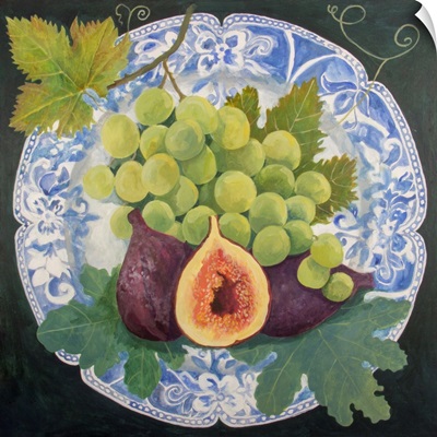 Figs And Grapes On A Plate