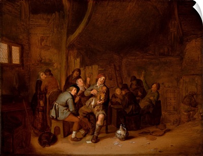 Figures Smoking And Playing Music In An Inn