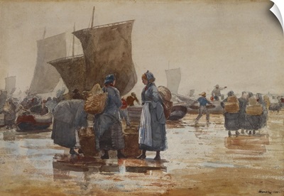 Fisherfolk On The Beach At Cullercoats, 1881