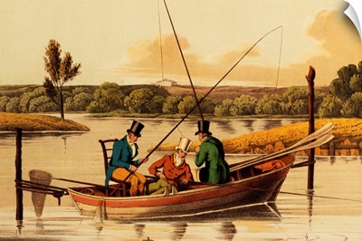 Fishing in a Punt, aquatint by I. Clark, pub. by Thomas McLean, 1820