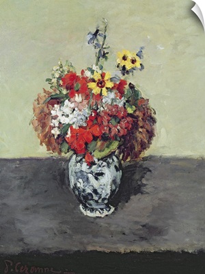 Flowers in a Delft vase, c.1873 75