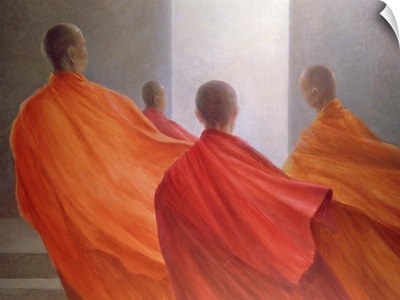 Four Monks on Temple Steps