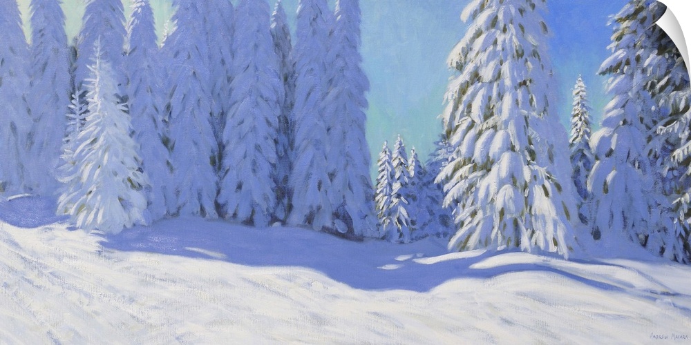 Fresh Snow, Morzine, France, 2015, oil on canvas.  By Andrew Macara.