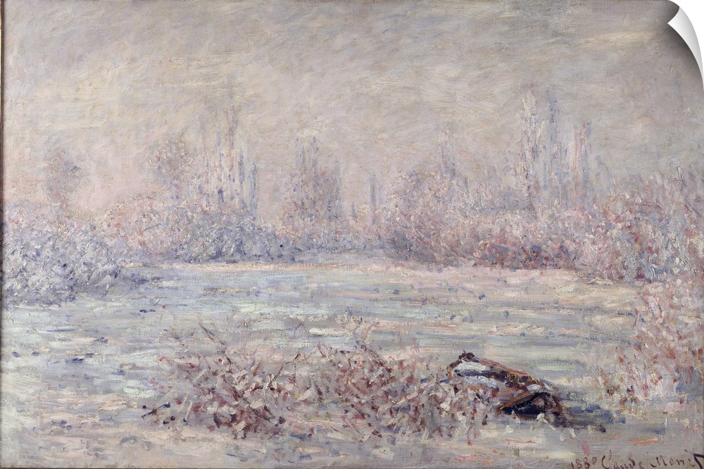 XIR82364 Frost near Vetheuil, 1880 (oil on canvas); by Monet, Claude (1840-1926); 61x100 cm; Musee d'Orsay, Paris, France;...