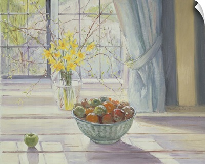 Fruit Bowl With Spring Flowers, 1990
