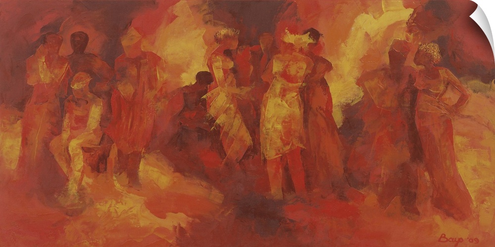 Gathering 307, 2009 (oil on canvas) by Bayo Iribhogbe.