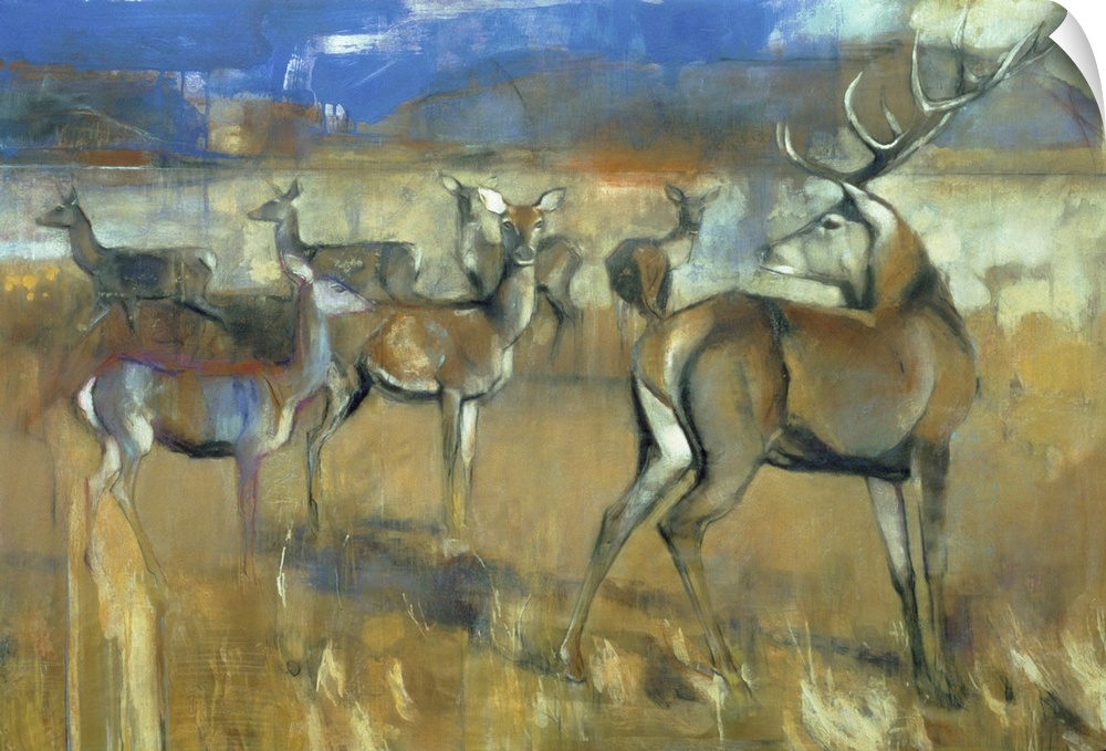 Gathering Deer, 1998 (Originally mixed media and collage on paper)