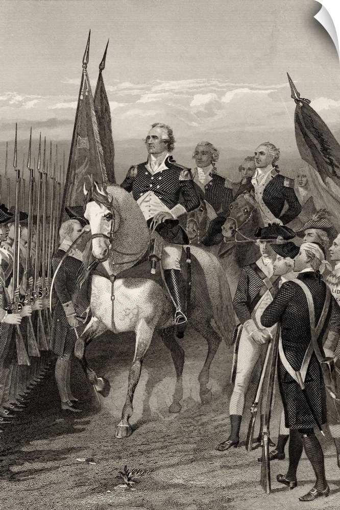 George Washington (1732-1799) taking command of the army 1775. After Alonzo Chappel, from "Life and Times of Washington, V...