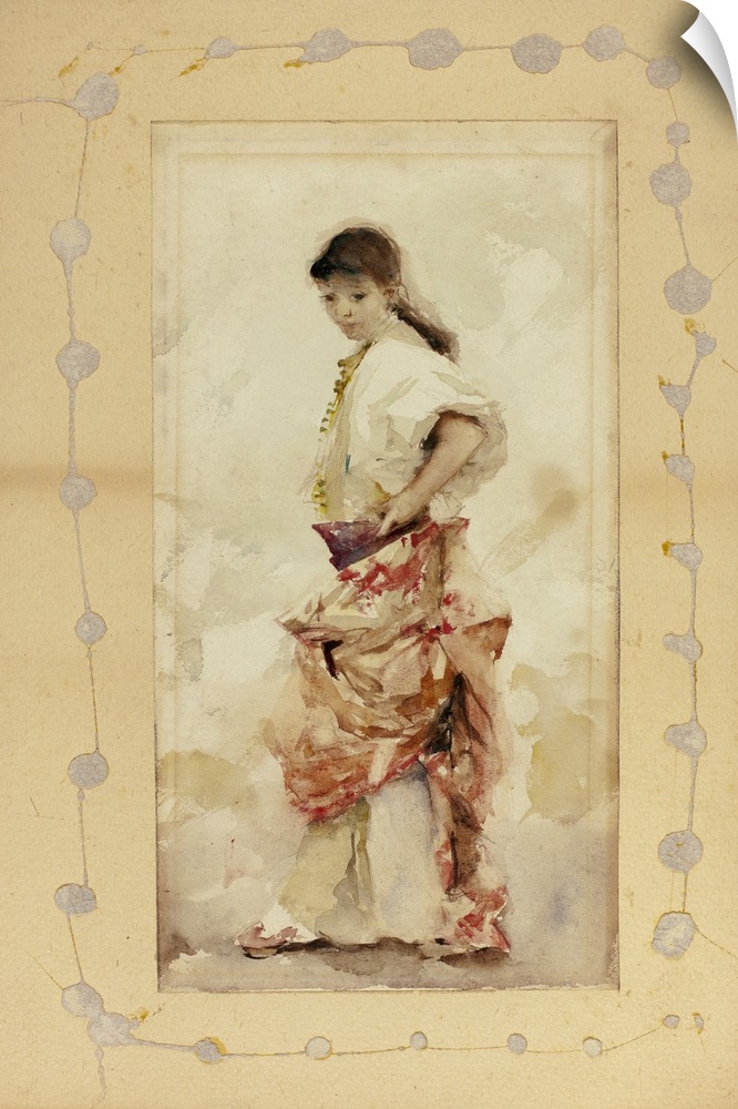 Girl in Spanish Costume, before 1880, watercolor on ivory wove paper.