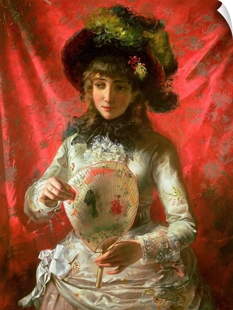 Girl with a Fan by Hessler, Otto (b.1858); Roy Miles Fine Paintings; German