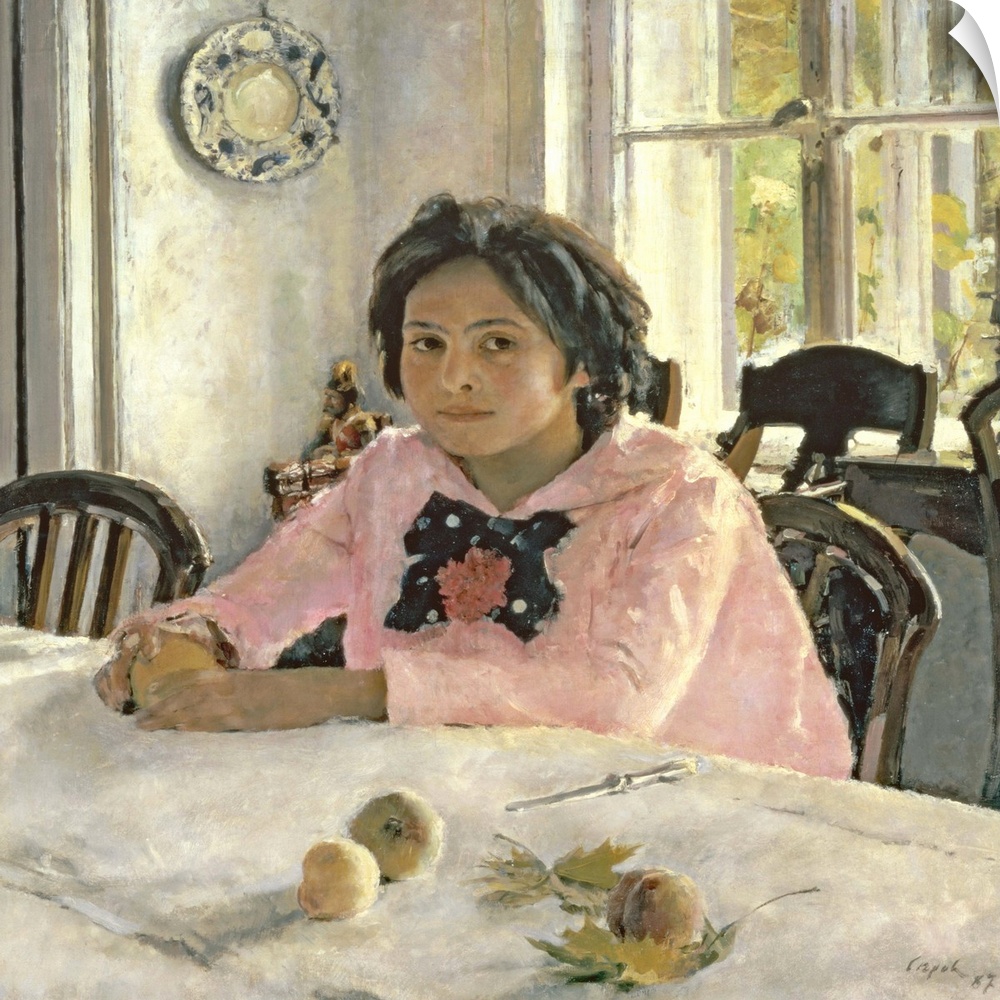 BAL34880 Girl with Peaches, 1887 (oil on canvas)  by Serov, Valentin Aleksandrovich (1865-1911); 91x85 cm; Tretyakov Galle...