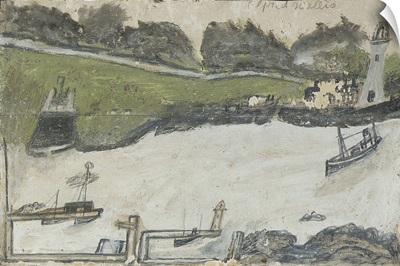 Harbour Scene With Castle And Lighthouse