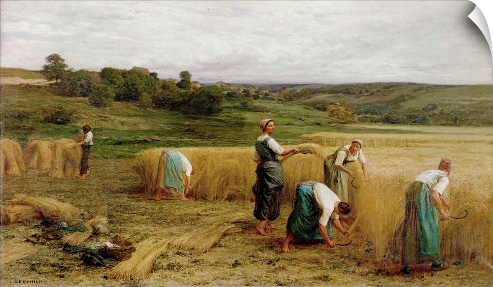 XIR227704 Harvest, 1874 (oil on canvas) by Lhermitte, Leon Augustin (1844-1925); 122x205 cm; Musee des Beaux-Arts, Carcass...