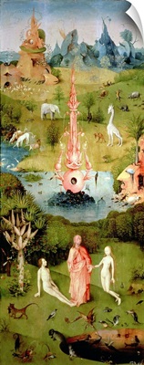he Garden of Earthly Delights: The Garden of Eden, left wing of triptych,