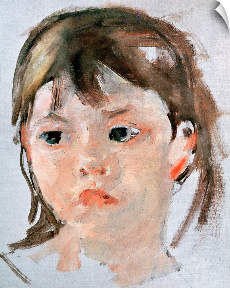 XIR222700 Head of a Young Girl (oil on canvas)  by Cassatt, Mary Stevenson (1844-1926); Private Collection; Giraudon; Amer...
