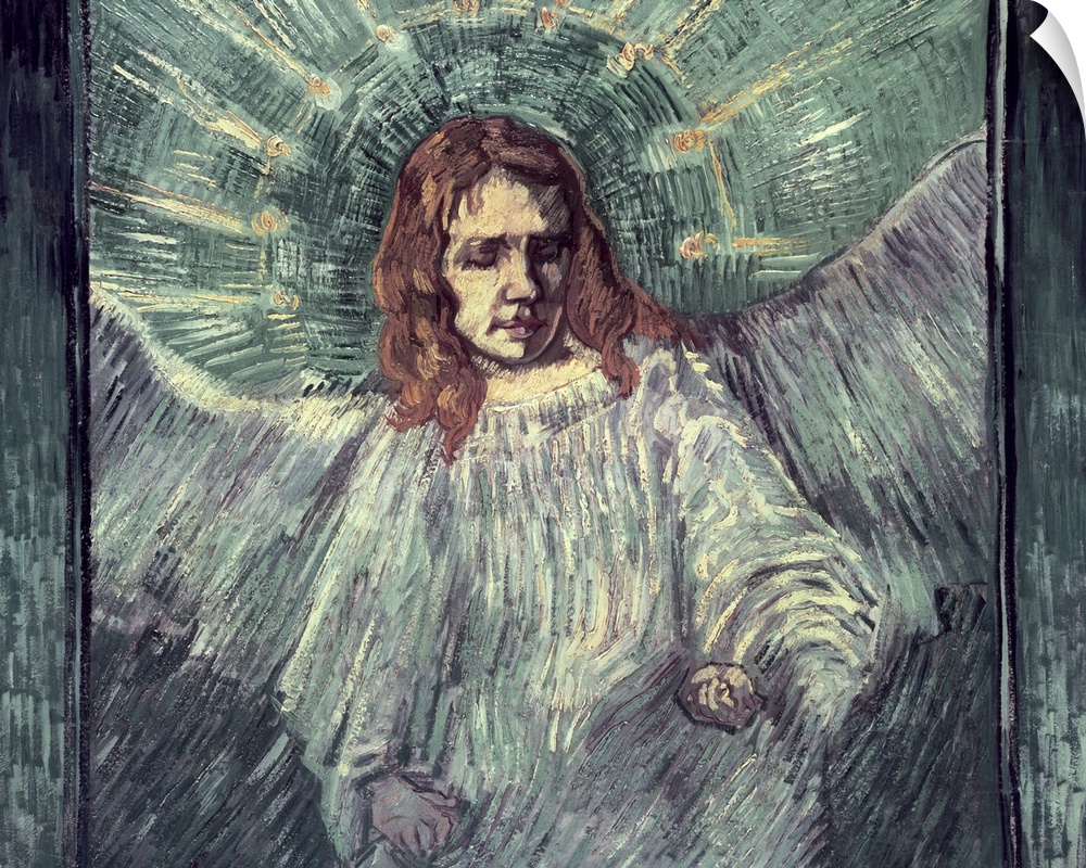 BAL5741 Head of an Angel, after Rembrandt, 1889 (oil on canvas)  by Gogh, Vincent van (1853-90); 54x64 cm; Private Collect...