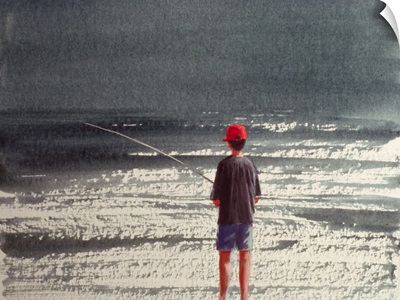 Henry Fishing, Alps, 1990