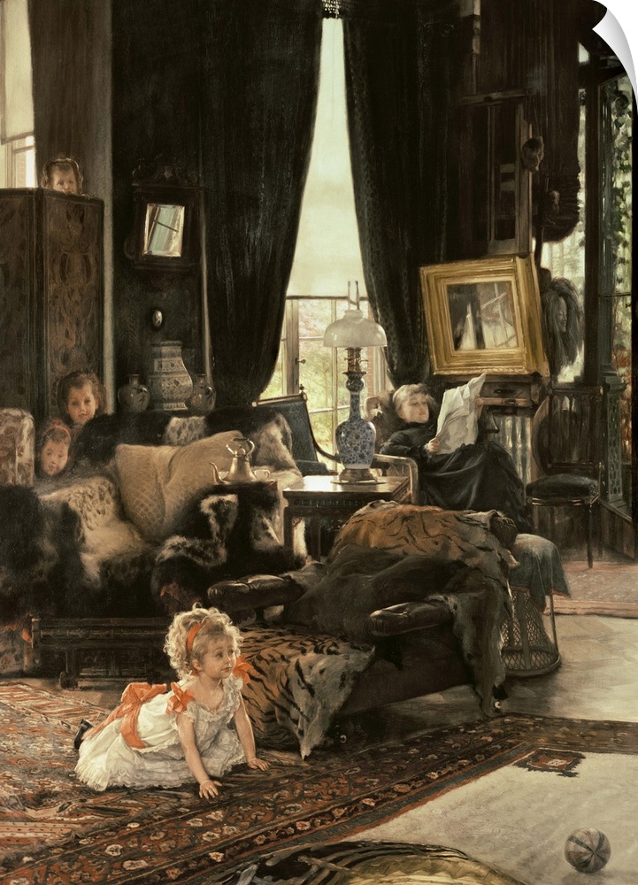 BAL4975 Hide and Seek, c.1880-82 (panel)  by Tissot, James Jacques Joseph (1836-1902); oil on panel; 75.9x60.3 cm; Nationa...