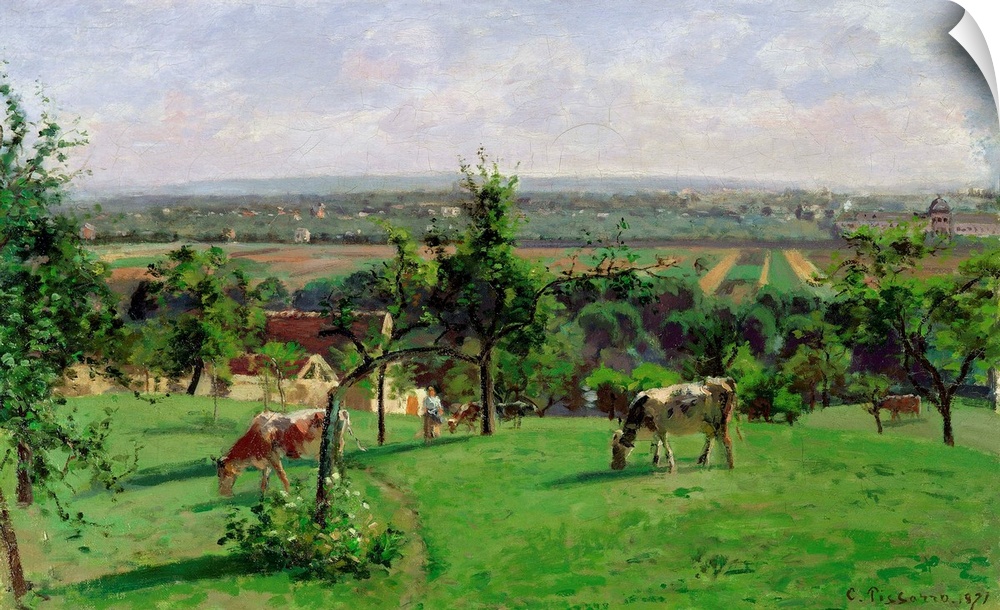 XIR37008 Hillside of Vesinet, Yvelines, 1871 (oil on canvas)  by Pissarro, Camille (1831-1903); 43.5x65.5 cm; Musee d'Orsa...