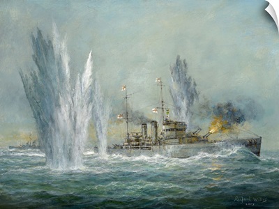 HMS Exeter engaging in the Graf Spree at the Battle of the River Plate, 2009
