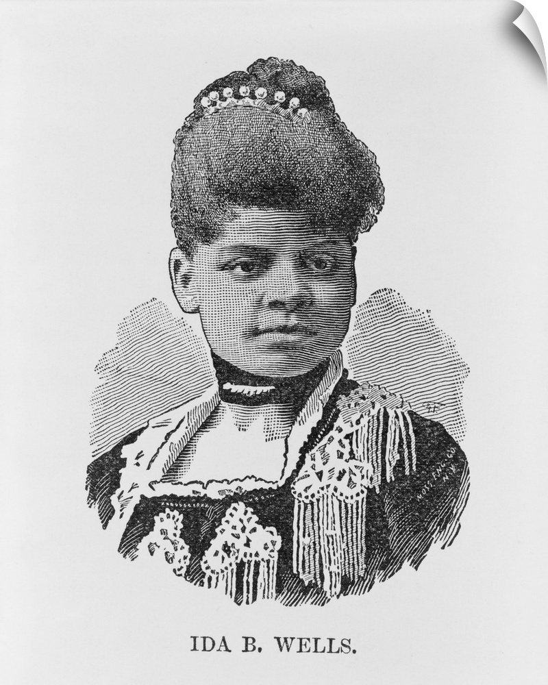 Ida B. Wells, 1891 (litho) by American School, (19th century); Ida Bell Wells-Barnett - African-American journalist, newsp...